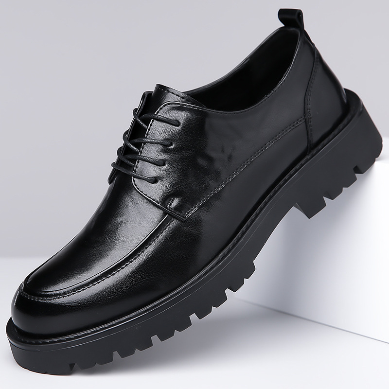 男士皮鞋秋季英伦厚底休闲德比鞋