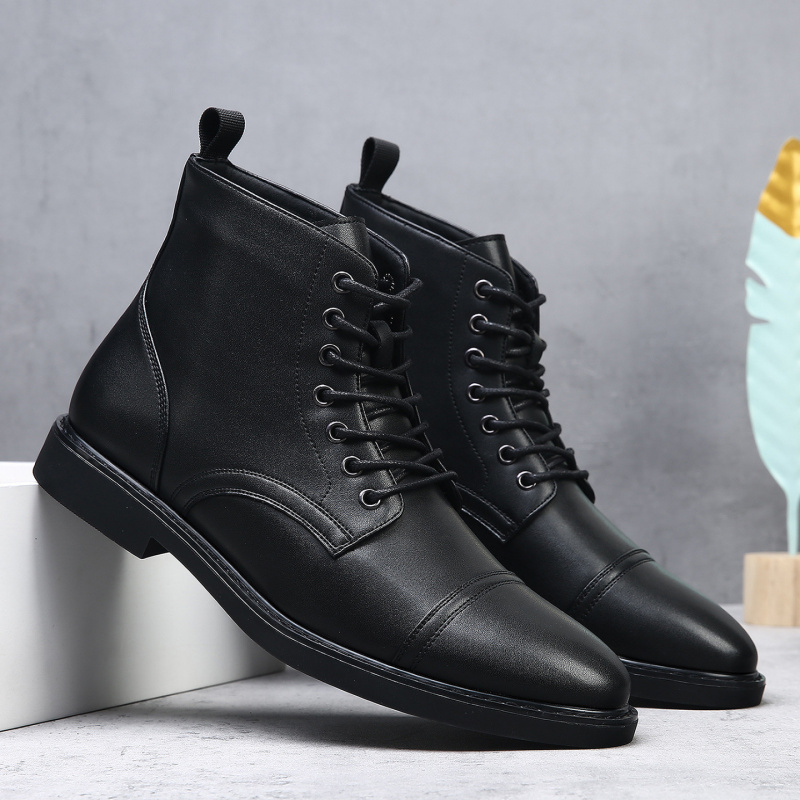 秋冬高帮马丁靴男靴加绒复古英伦