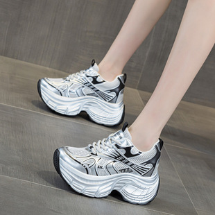 老爹鞋女春夏新款时尚网面鞋休闲运动鞋子百搭厚底内增高女鞋加绒