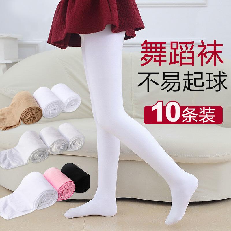 夏季舞蹈祙儿童春秋连裤袜女童白色夏季薄款跳舞袜子