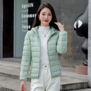 2025秋冬女装女款新款大码韩版修身轻薄款羽绒服女式短款连帽