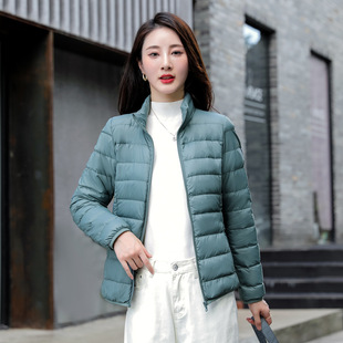 2025秋冬女装女款新款大码韩版修身轻薄款羽绒服女式短款立领