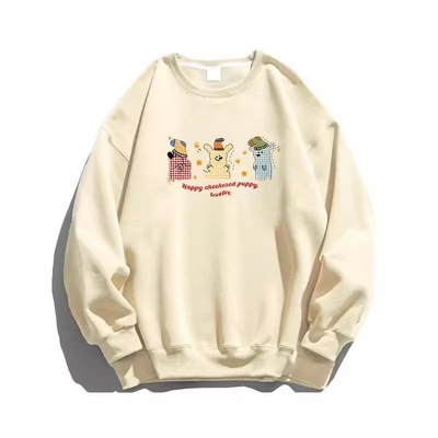 洋气别致长袖内搭上衣女秋冬加绒加厚显瘦正肩无帽卫衣