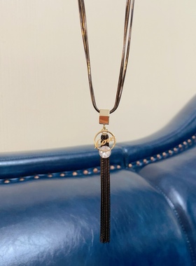 韩国流苏锆石吊坠 多股链 毛衣链 长短适中