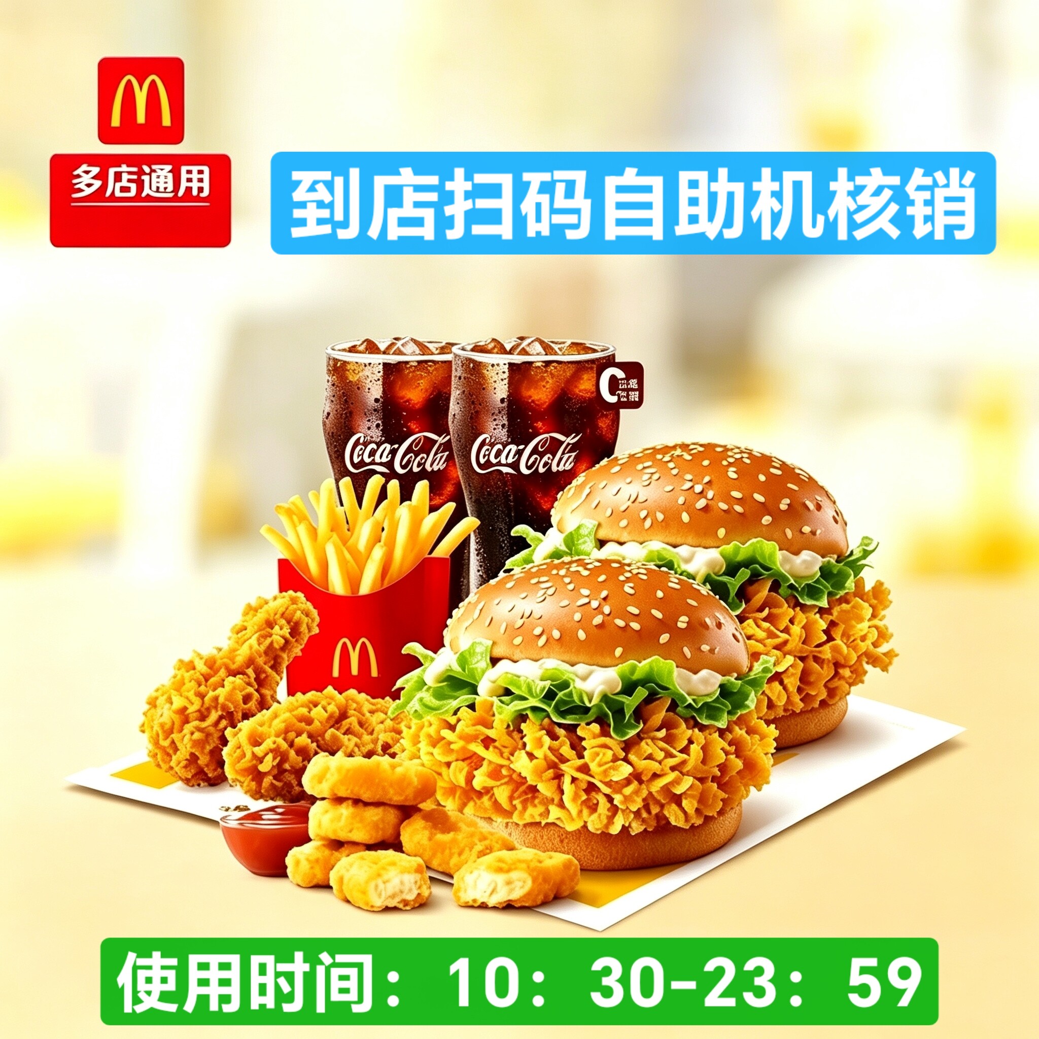 【代下单】麦当劳优惠券麦辣鸡腿堡双人套餐麦乐鸡辣翅薯条