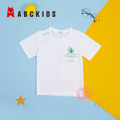 abckids童装男童夏季短袖T恤速干