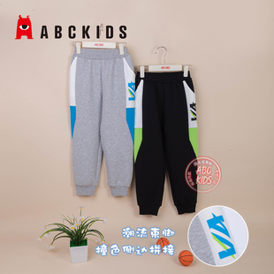 abckids童装男童裤子宽松运动长裤2024春季新款儿童束脚休闲裤潮