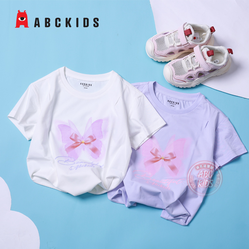 abckids童装女童夏季短袖T恤