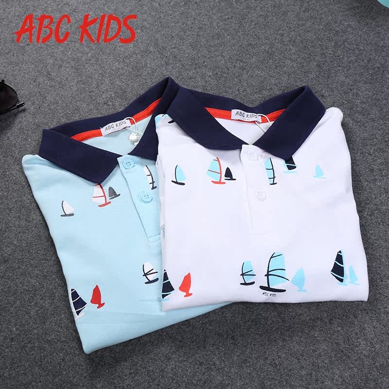 abckidsÄÐͯװÕýÆ·2018ÏÄ¿îÄÐÖÐСͯʱÉÐPOLOÉÀ¶ùͯ¶ÌÐäTÐôÔ²ÁìÉÀ
