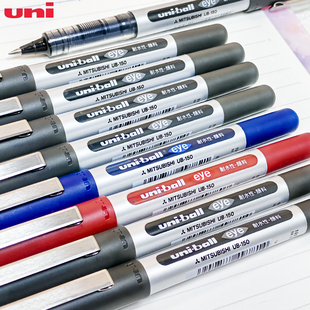 日本制UNI三菱直液式中性笔UB-150走珠笔销售签单快递签收领导签名水笔0.5/0.38mm学生用办公签字笔字迹清晰
