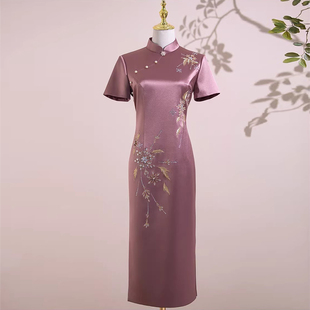 喜妈妈婚宴旗袍改良中式复古2026夏季新款女高端喜婆婆结婚礼服裙