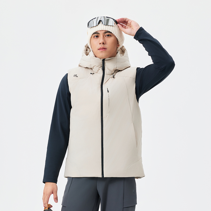 图途羽绒服马甲男2025新款轻便保暖排骨羽绒衣连帽零压感轻薄马夹