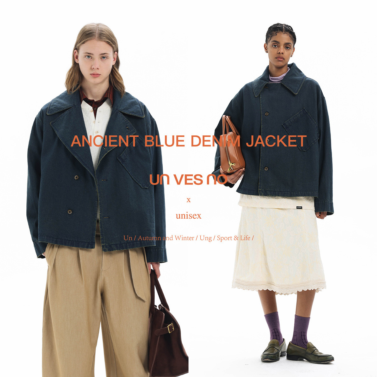 【古早蓝调】Unvesno(UN) NewVintage廓形大口袋水洗牛仔夹克外套