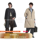 Miu风复古格纹宽松廓形长款 Unvesno 风衣外套保暖 双面穿