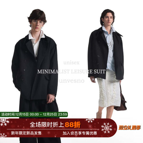 【老钱Row风】Unvesno(UN)老钱风极简廓形休闲西式休闲百搭外套