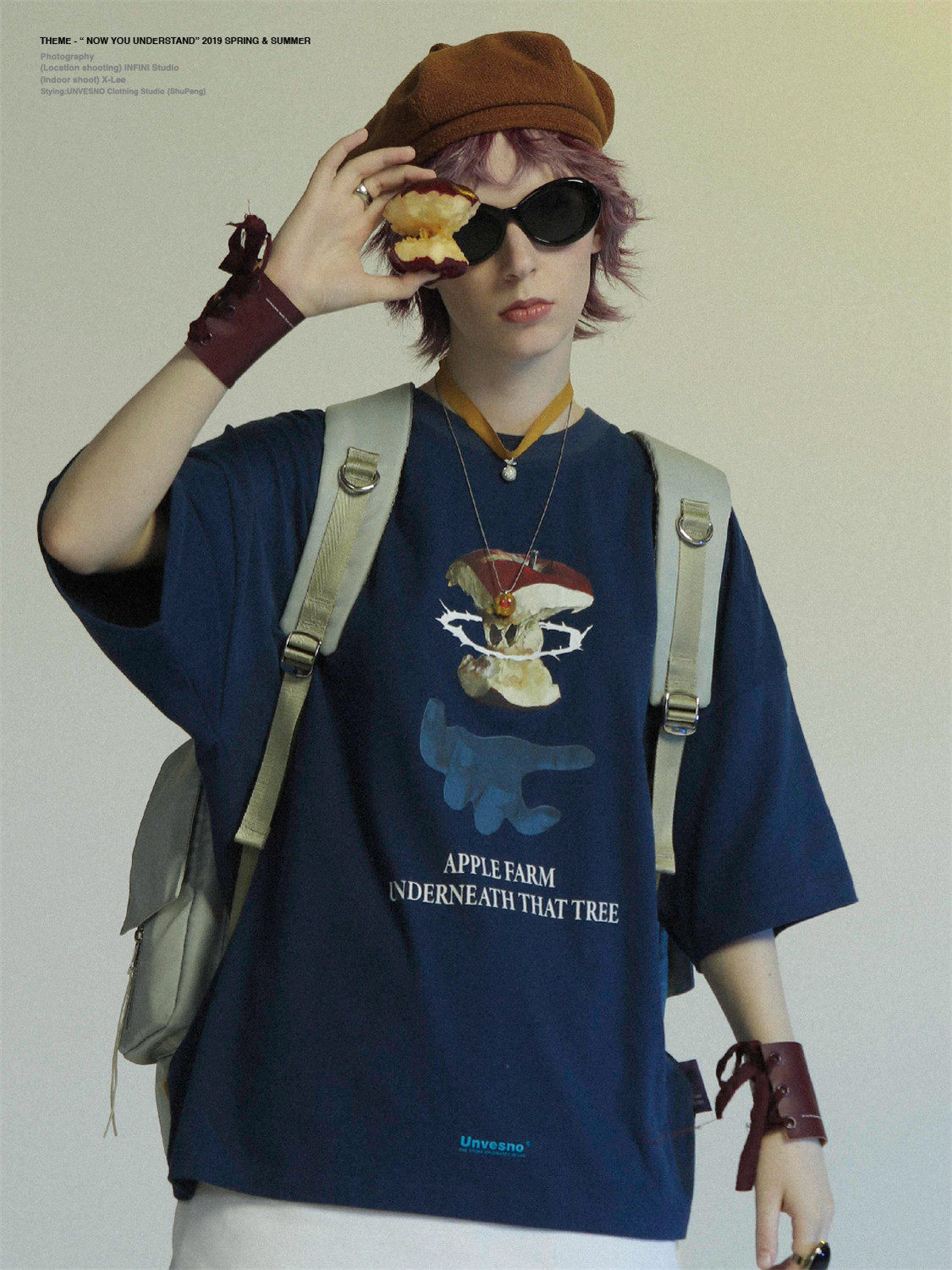 UNVESNO retro printing basket color tide brand half-sleeve T-shirt couple summer loose national tide T-shirt short-sleeved men