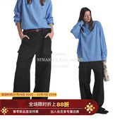 Unvesno 饰牛仔裤 伐木风多结构分割撞色明线多口袋装