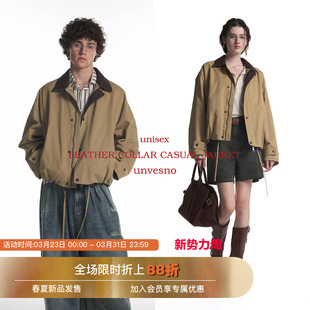 老钱松弛 Fit拼皮抽绳休闲短廓秋季 Unvesno Barn 保暖夹克