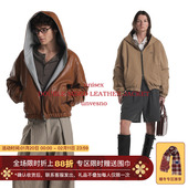 Row风进口保暖仿真皮卫衣连帽皮衣外套夹克 双面穿 Unvesno