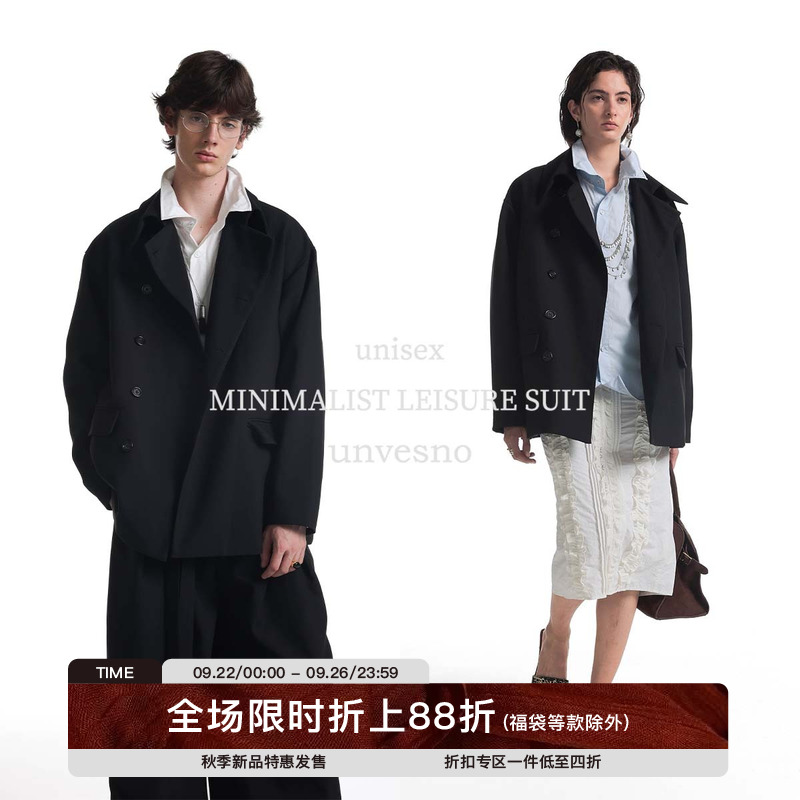【老钱Row风】Unvesno(UN)老钱风极简廓形休闲西式休闲百搭外套