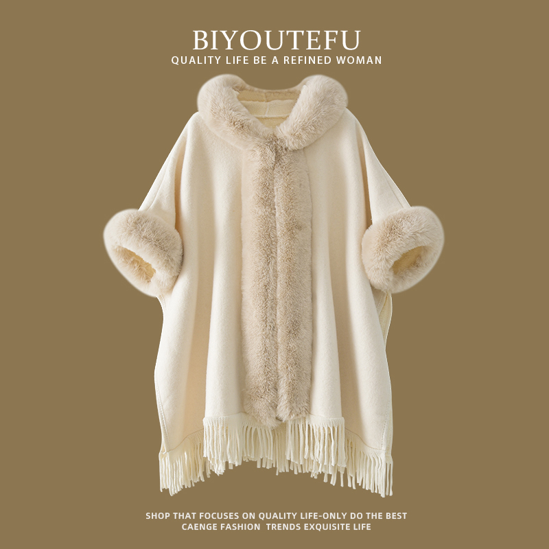 斗篷披肩毛呢外套加厚韩系