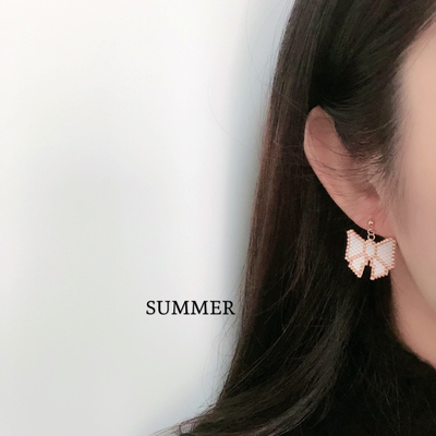 summer手作｜miyuki米珠串珠手工ins风几何气质春夏蝴蝶耳环耳饰