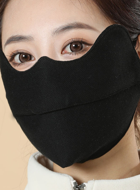 秋冬季口罩男女加大棉布新款骑车面罩黑色保暖防寒骑行防风透气