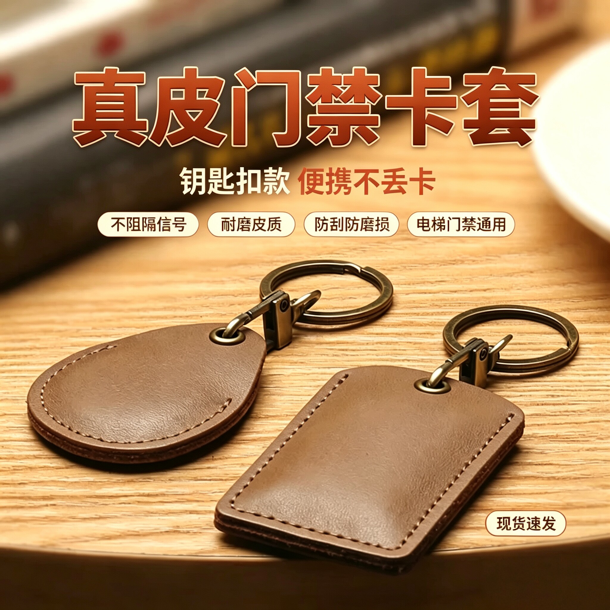 门禁卡套小长方形钥匙扣一体可感应电梯卡保护套水滴形迷你公交卡
