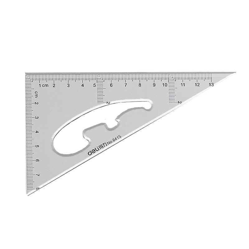 델리 플라스틱 삼각형 자 세트 대형 도면 직각 자 디자인 도면 도면 세트 자 학생 자 엔지니어링 측정 도면 자 투명 다기능 삼각형 자 대형 삼각형 플레이트 교육