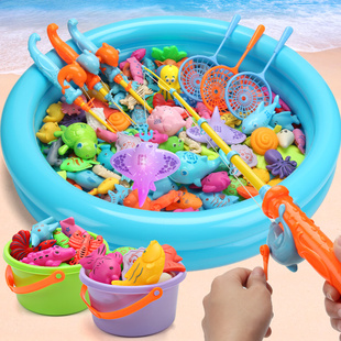 通用钓鱼玩具儿童益智男女孩钓鱼池磁性1一竿2至三6二半到3岁宝宝