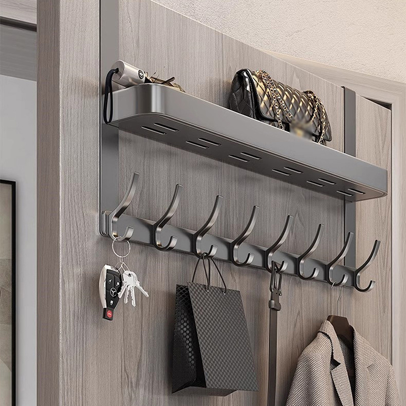 门后置物架门后挂衣架不伤门双层