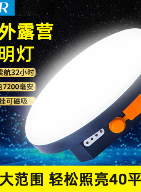 户外露营灯应急防灾灯LED强光超亮帐篷灯充电磁吸夜市摆摊照明