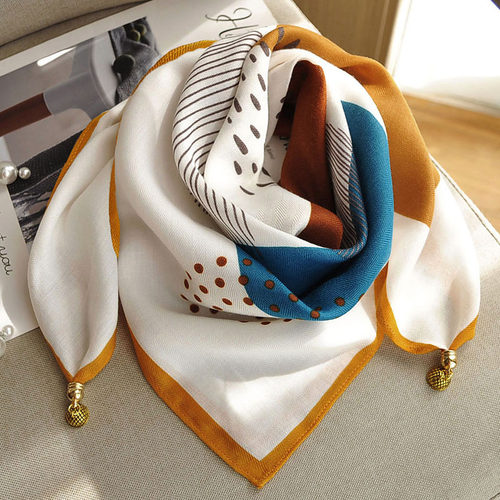 磁吸扣丝巾小围巾女春秋护颈方巾