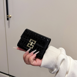小众高级感鳄鱼纹卡包女小巧多卡位风琴式精致随身证件收纳包