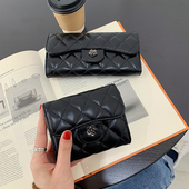 2023新款 手拿包 小香风菱格折叠多卡位长款 韩版 山茶花小钱包女短款