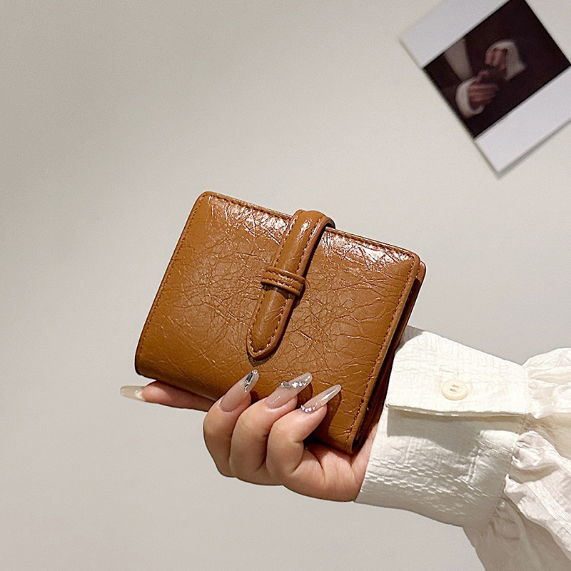 女士折叠2024新款小钱包复古