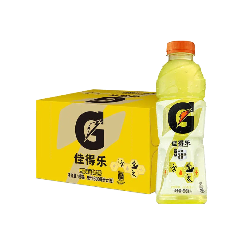 百事可乐佳得乐柠檬味橙味蓝莓西柚青柠红柚运动饮料600ml*15瓶