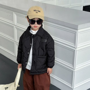 秋冬季儿童棉袄棉服男童宝宝短款羽绒棉夹棉加绒外套洋气加厚保暖