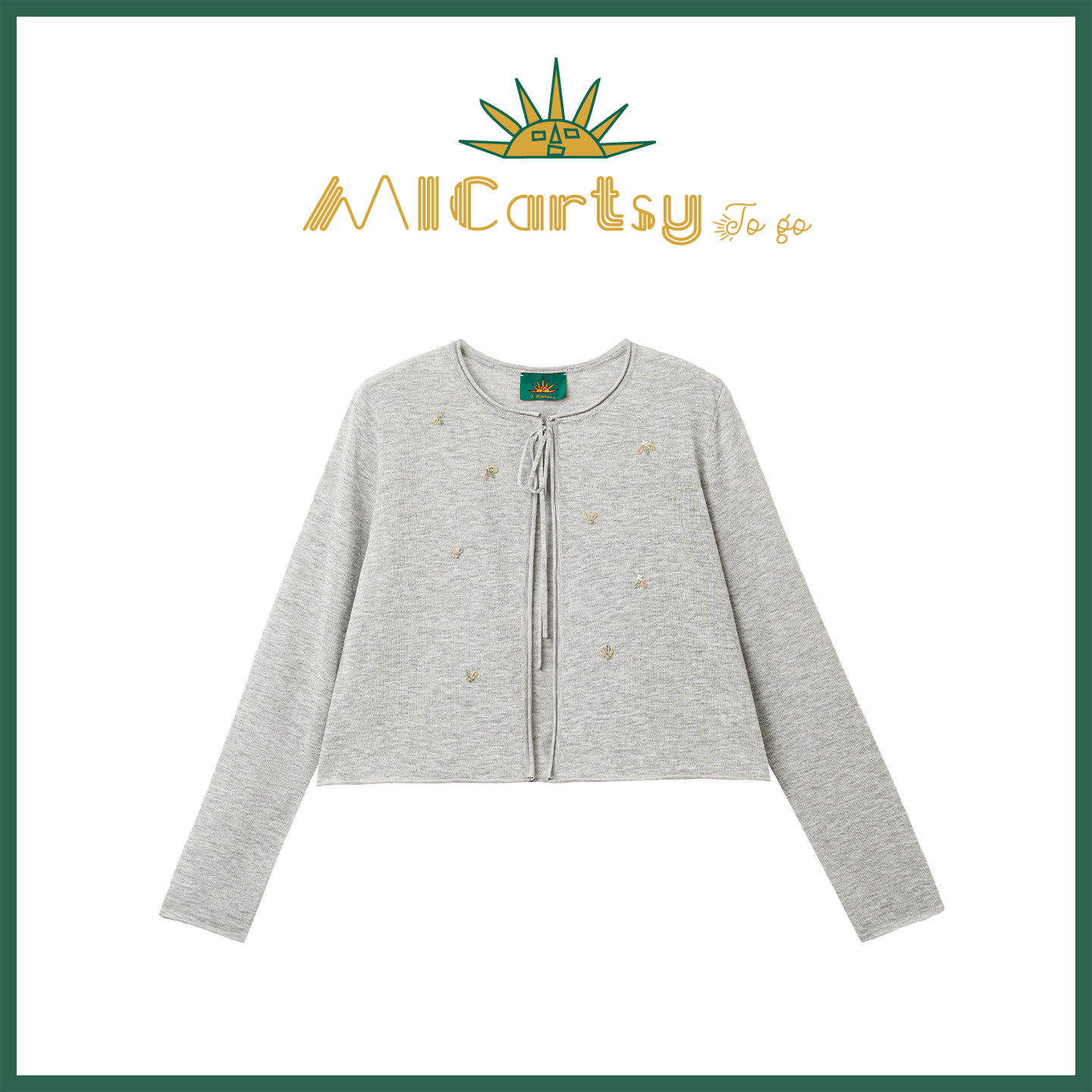MICartsy配饰车togo系列手工刺绣小花开衫手钩非洲菊吊带上衣