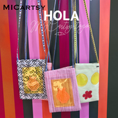 MICartsy王紫珊配饰车to go系列新款 手工PVC笑臉表情手机包