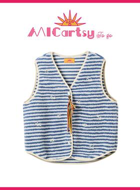 MICartsy王紫珊配饰车to go系列新款手工钉珠马甲背心V领百搭