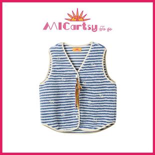 MICartsy王紫珊配饰车to 手工钉珠马甲背心V领百搭 go系列新款