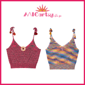 MICartsy王紫珊春夏配饰车to go系列新款 手勾花朵针织吊带