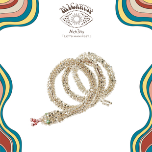 MICartsy秋冬节日系列银色手工编珠命运之轮小蛇戒指