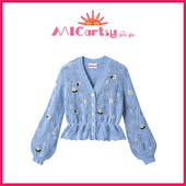 缕空绣花小雏菊针织开衫 MICartsy王紫珊配饰车to go系列新款