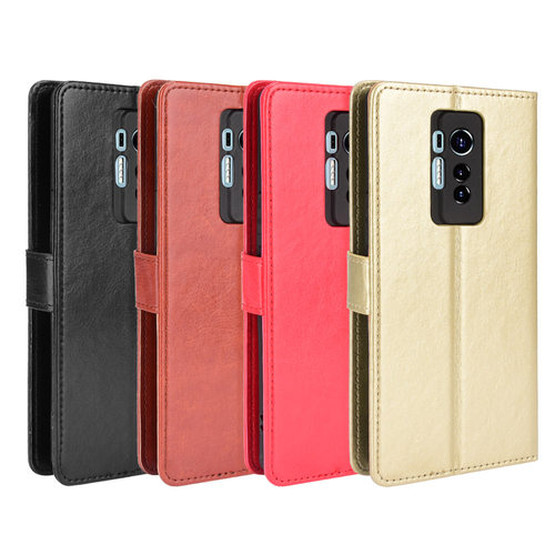 适用于传音Tecno Phantom X/AC8疯马纹皮套手机壳插卡防摔软壳翻盖式
