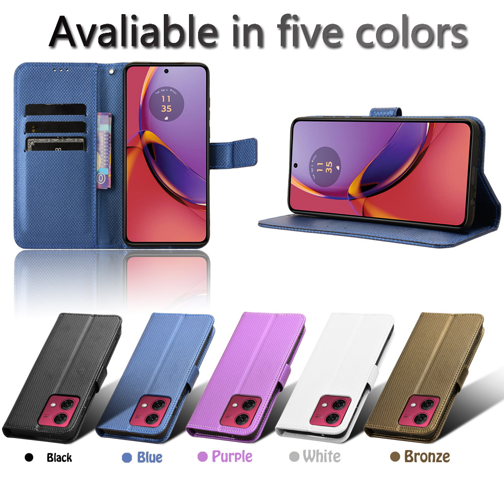 适用于MOTO G84 5G钻石纹皮套手机壳插卡保护套翻盖男女壳商务壳