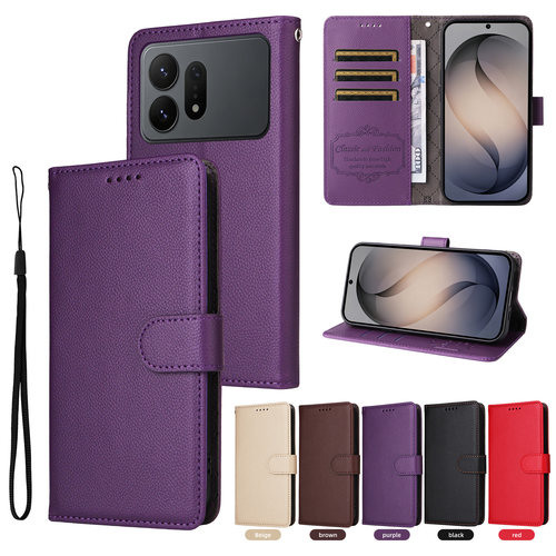 适用于三星Galaxy S27 Ultra经典荔枝纹皮套手机壳翻盖式插卡防摔保护套男女外壳素皮