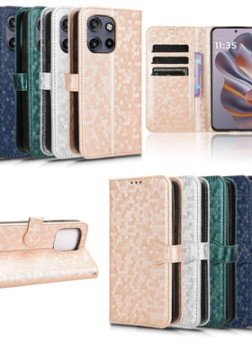 适用于MOTO ThinkPhone25，Edge50 Neo，S50 5G波点纹皮套手机壳保护套防摔商务外壳翻盖式男女外壳