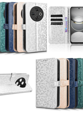 适用于传音Tecno Spark 30C 4G，KL5N波点纹皮套手机壳保护套防摔商务外壳翻盖式男女外壳